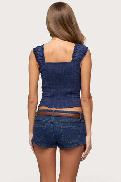 Coastal Charm Embroidered Top